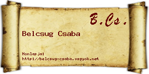 Belcsug Csaba névjegykártya